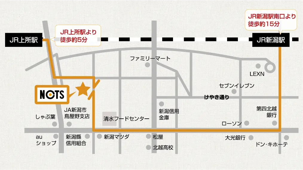 学校法人 新潟調理師専門学校 アクセスマップ